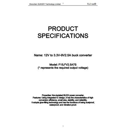 Vehicle Power Supply DC Ultra Thin Step-Down Power Converter, Fulree 12V To 3.3V 2.5A, Fulree 12V To 4.2V 2.5A, Fulree 12V To 5V 2.5A, Fulree 12V To 6V 2.5A, Fulree 12V To 7.5V 2.5A, Fulree 12V To 9V 1A