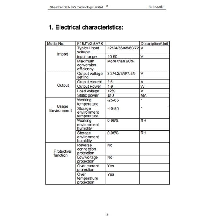 Vehicle Power Supply DC Ultra Thin Step-Down Power Converter, Fulree 12V To 3.3V 2.5A, Fulree 12V To 4.2V 2.5A, Fulree 12V To 5V 2.5A, Fulree 12V To 6V 2.5A, Fulree 12V To 7.5V 2.5A, Fulree 12V To 9V 1A
