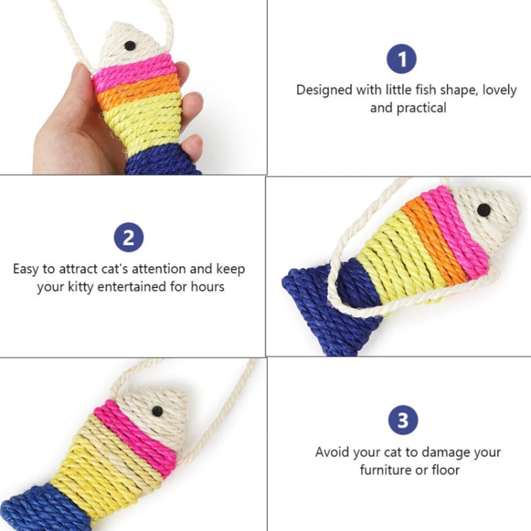 Pet Cats Toys Lanyard Sisal Cardboard Fish Claw Sharpening Toys