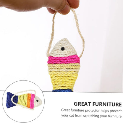 Pet Cats Toys Lanyard Sisal Cardboard Fish Claw Sharpening Toys