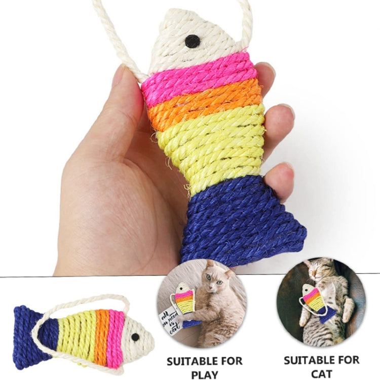 Pet Cats Toys Lanyard Sisal Cardboard Fish Claw Sharpening Toys