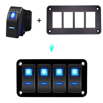 Road Aluminum Rocker Switch Panel Housing Bracket for Narva Type Boats Automotive Switch Parts, 2 Holes, 3 Holes, 4 Holes, 5 Holes