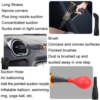 Car Vacuum Cleaner Large Suction Power Wireless Pump Inflatable Blower Handheld Small Vacuum Cleaner, Brush 200W+2 Filters+Storage Bag (Black), Brush 200W+3 Filters+Air Bag (Black), Brushless 260W+2 Filters+Storage Bag (Black)