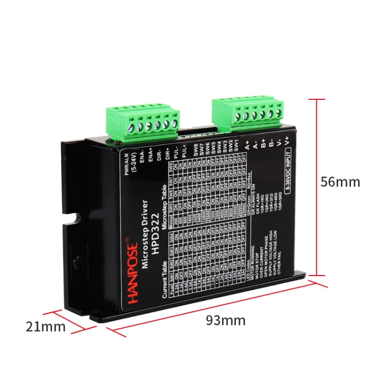 HANPOSE HPD332 2.2A 8-36V Stepper Motor Driver For 20 28 35 42 Motor, HANPOSE HPD332