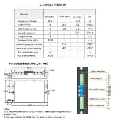 HANPOSE HPD332 2.2A 8-36V Stepper Motor Driver For 20 28 35 42 Motor, HANPOSE HPD332