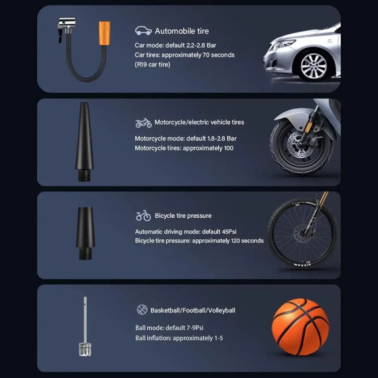 Car Portable Electric Tire Inflator Pump, Wired, Wireless Standard, Wireless Upgrade