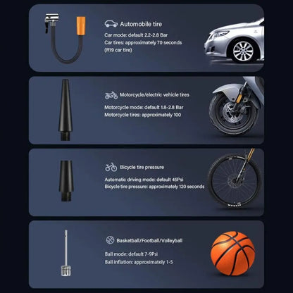 Car Portable Electric Tire Inflator Pump, Wired, Wireless Standard, Wireless Upgrade