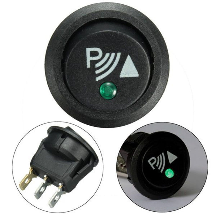 Round 3Pin Rocker Switch LED Light 12V Car Modification Reverse Sensor Switch, 2pcs KCD1-102N