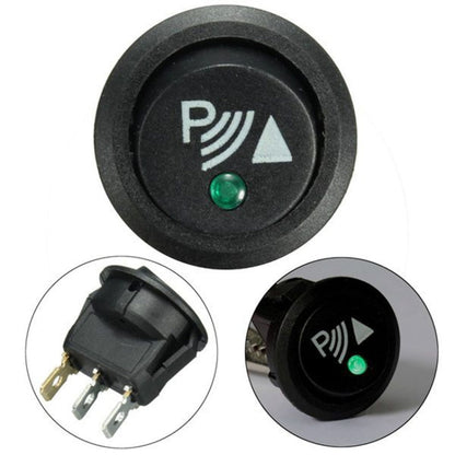 Round 3Pin Rocker Switch LED Light 12V Car Modification Reverse Sensor Switch, 2pcs KCD1-102N