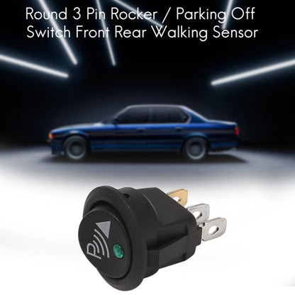 Round 3Pin Rocker Switch LED Light 12V Car Modification Reverse Sensor Switch, 2pcs KCD1-102N