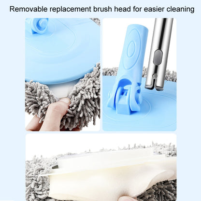 Car Chenille Curved Handle Telescopic Car Wash Soft Bristle Mop, Blue