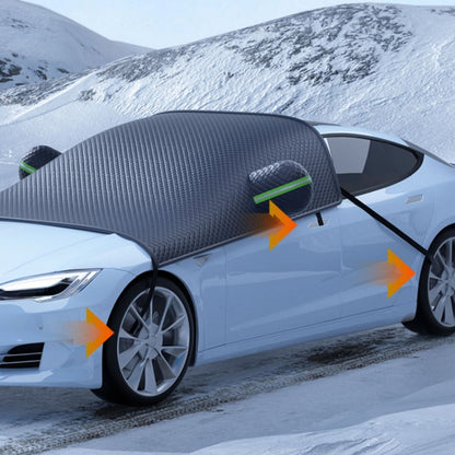 Car Front Windshield Snow and Anti-freeze Thickened Car Cover, Black Sedan, Black SUV, Black Red Sedan, Black Red SUV, Black Yellow Sedan, Black Yellow SUV, White Sedan, White SUV