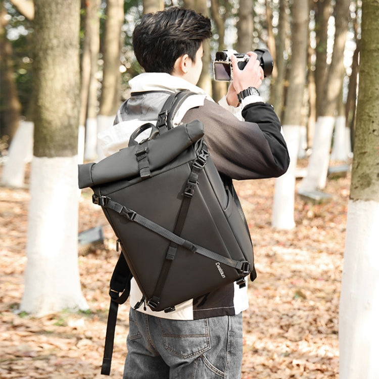 Cwatcun D113 Shoulder Leisure Camera Bag Waterproof High Capacity Outdoor Travel Photography Bag, Small Black, Large Black