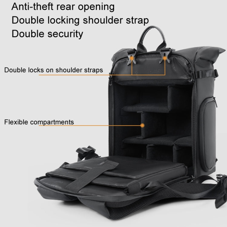 Cwatcun D113 Shoulder Leisure Camera Bag Waterproof High Capacity Outdoor Travel Photography Bag, Small Black, Large Black