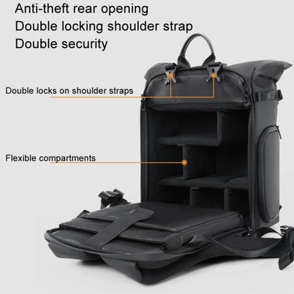 Cwatcun D113 Shoulder Leisure Camera Bag Waterproof High Capacity Outdoor Travel Photography Bag, Small Black, Large Black