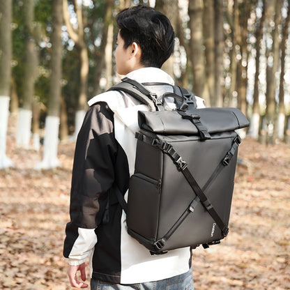 Cwatcun D113 Shoulder Leisure Camera Bag Waterproof High Capacity Outdoor Travel Photography Bag, Small Black, Large Black