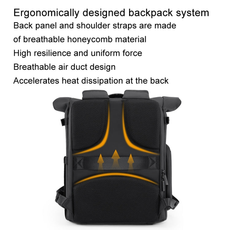 Cwatcun D113 Shoulder Leisure Camera Bag Waterproof High Capacity Outdoor Travel Photography Bag, Small Black, Large Black