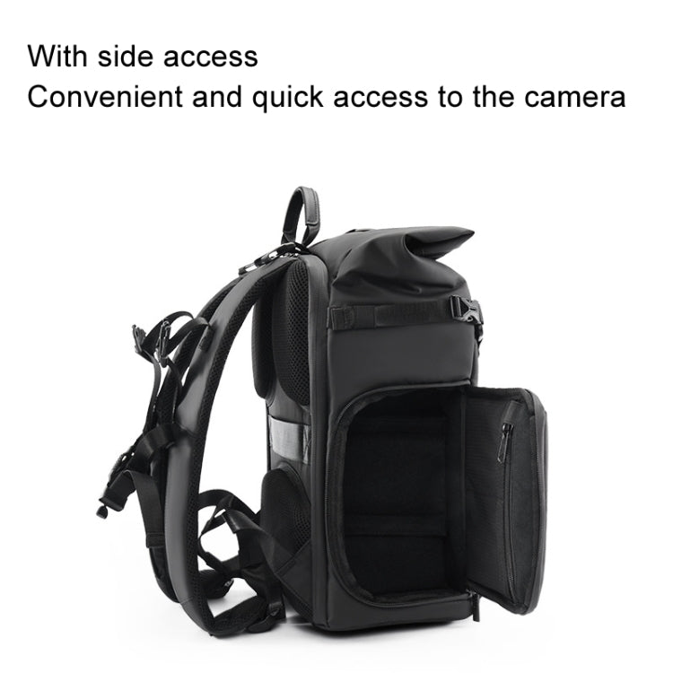 Cwatcun D113 Shoulder Leisure Camera Bag Waterproof High Capacity Outdoor Travel Photography Bag, Small Black, Large Black