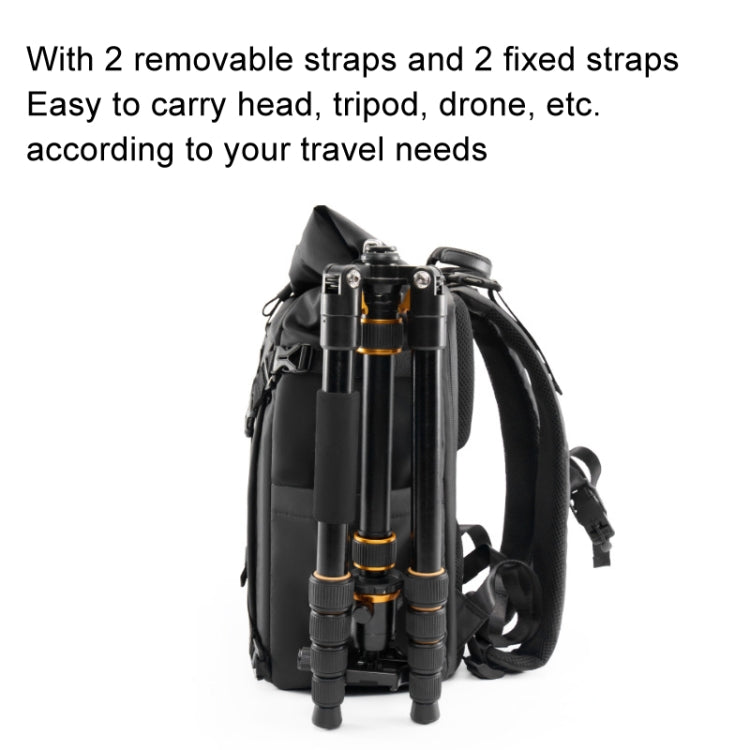 Cwatcun D113 Shoulder Leisure Camera Bag Waterproof High Capacity Outdoor Travel Photography Bag, Small Black, Large Black