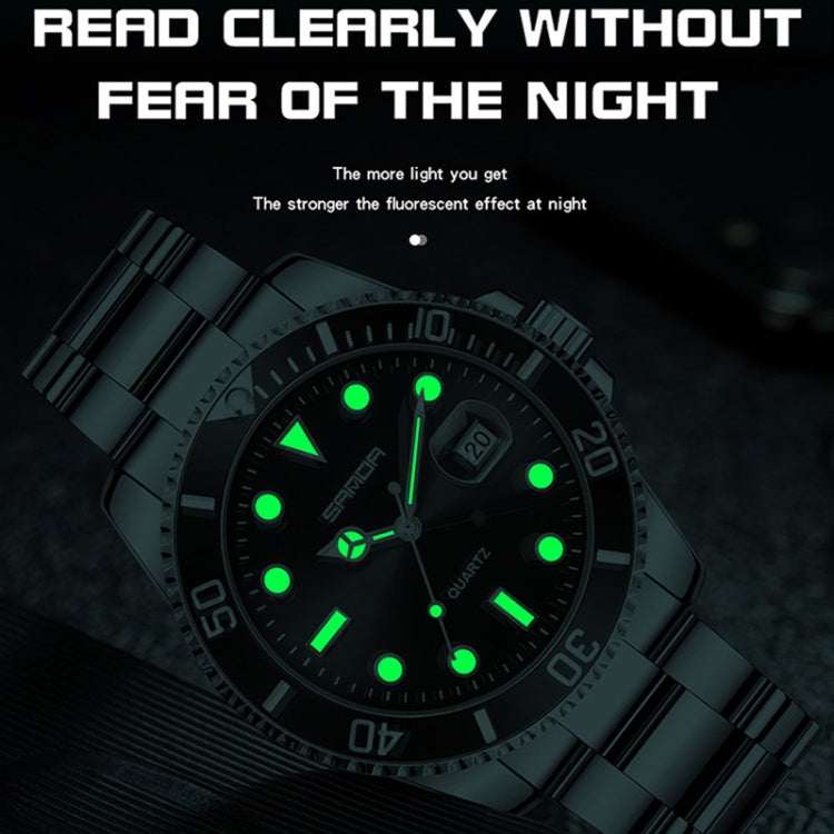 SANDA 1099 Steel Belt Electronic Watch Men Quartz Watch Simple Personalized Wristwatch