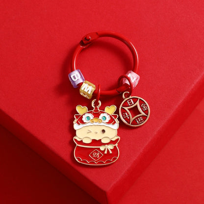 Year Of The Dragon Metal Pendant Cute Car Keychain Doll Couple Bag Pendant, Koi Dragon, Yingfu Dragon, Fortune Dragon, Lucky Dragon