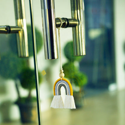 Hand-woven Wood Beads Cotton Rope Rainbow Car Aromatherapy Pendant