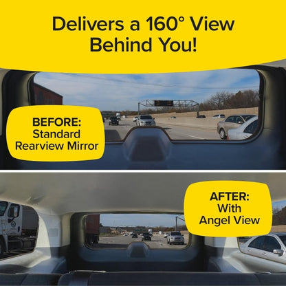 Wide-Angle Rearview Mirror Reduce Blind Spots Fits Most Cars SUVs, Wide-Angle