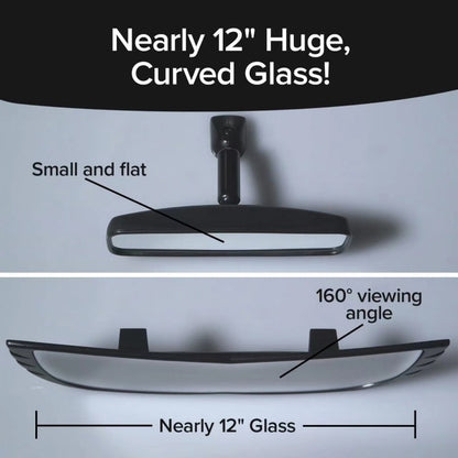 Wide-Angle Rearview Mirror Reduce Blind Spots Fits Most Cars SUVs, Wide-Angle