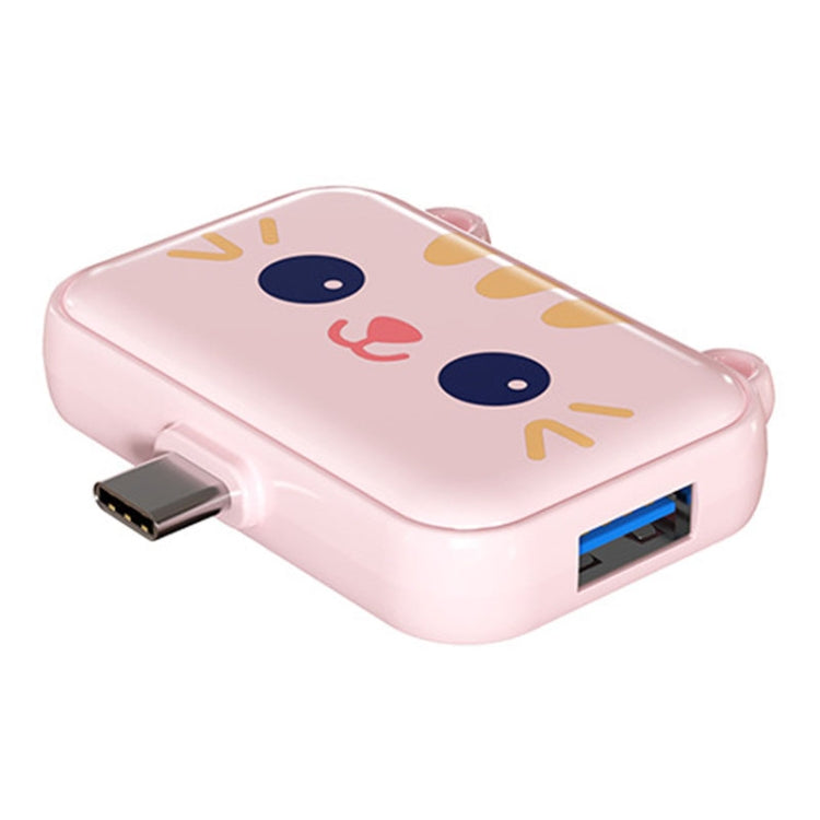 3 In 1 Type-C Docking Station USB Hub For iPad / Phone Docking Station, 3H HDMI+PD+USB3.0 Pink, 3C USB3.0+USB2.0 x 2 Pink
