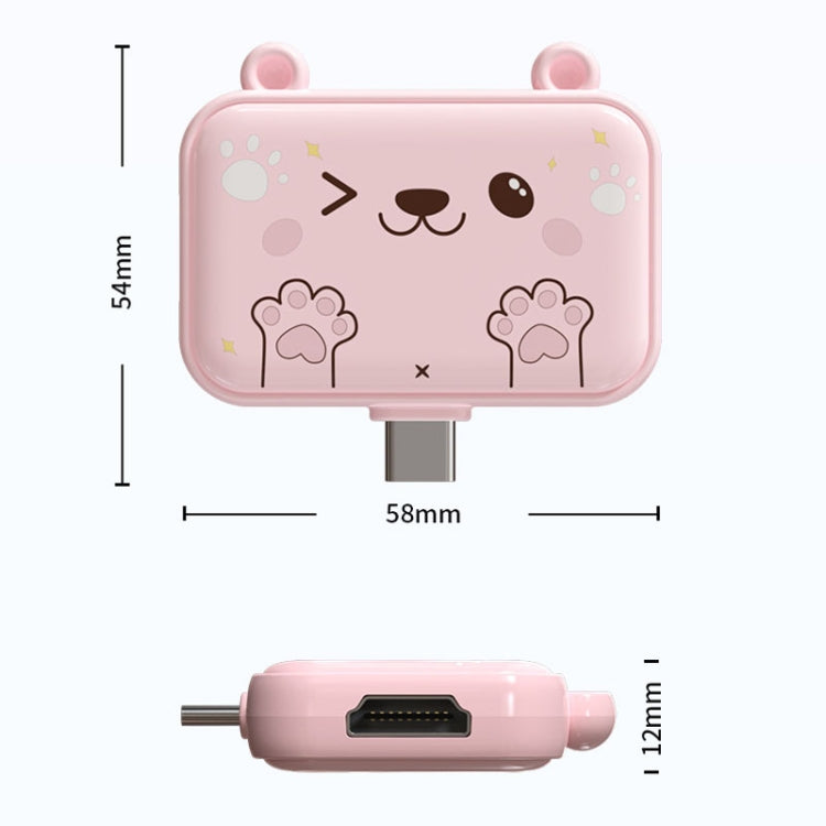 3 In 1 Type-C Docking Station USB Hub For iPad / Phone Docking Station, 3H HDMI+PD+USB3.0 Pink, 3C USB3.0+USB2.0 x 2 Pink, 3A USB3.0+USB2.0 x 2 Pink