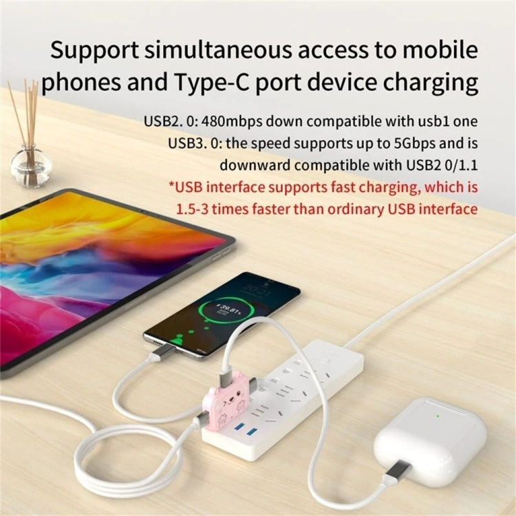 3 In 1 Type-C Docking Station USB Hub For iPad / Phone Docking Station, 3H HDMI+PD+USB3.0 Pink