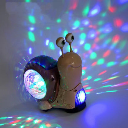 Children Electrical Crawling Snail Toys Sound And Light Projection Snail Fun Toys, Snail Gray, Snail Green