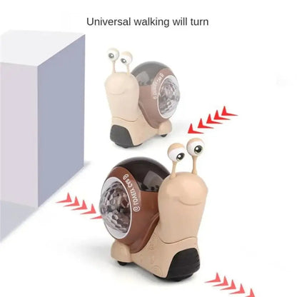 Children Electrical Crawling Snail Toys Sound And Light Projection Snail Fun Toys, Snail Gray, Snail Green