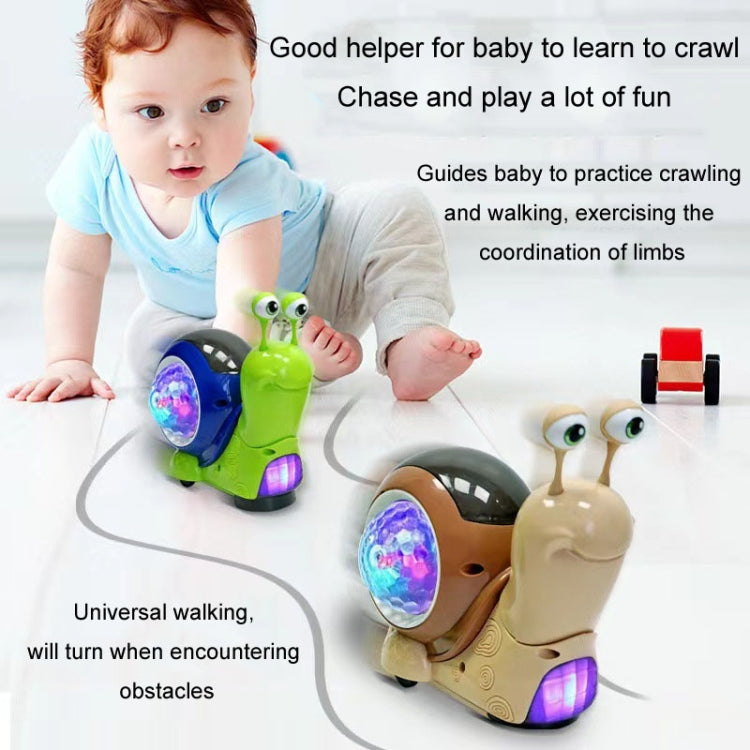 Children Electrical Crawling Snail Toys Sound And Light Projection Snail Fun Toys, Snail Gray, Snail Green