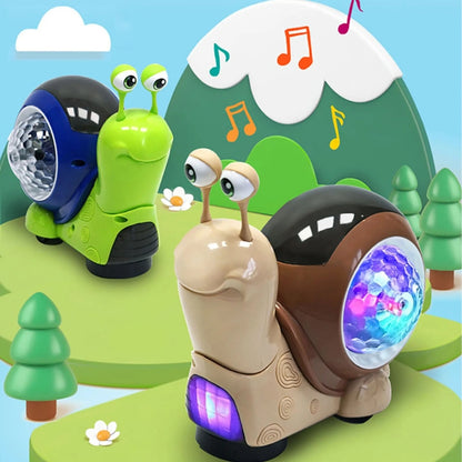Children Electrical Crawling Snail Toys Sound And Light Projection Snail Fun Toys, Snail Gray, Snail Green