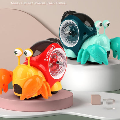 Crawling Hermit Crab Educational Electrical Toys Universal Music Light Projection Cartoon Children Toys, Hermit Crab Blue, Hermit Crab Orange