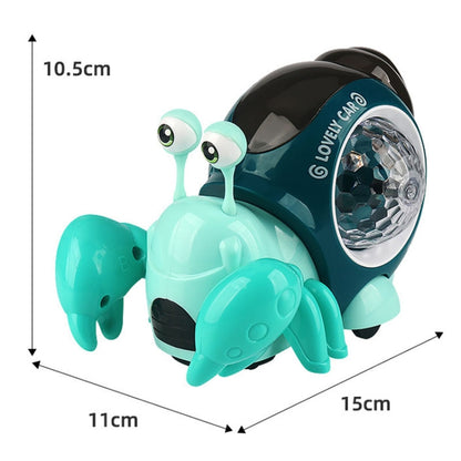 Crawling Hermit Crab Educational Electrical Toys Universal Music Light Projection Cartoon Children Toys, Hermit Crab Blue, Hermit Crab Orange