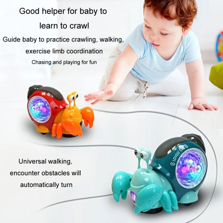 Crawling Hermit Crab Educational Electrical Toys Universal Music Light Projection Cartoon Children Toys, Hermit Crab Blue, Hermit Crab Orange