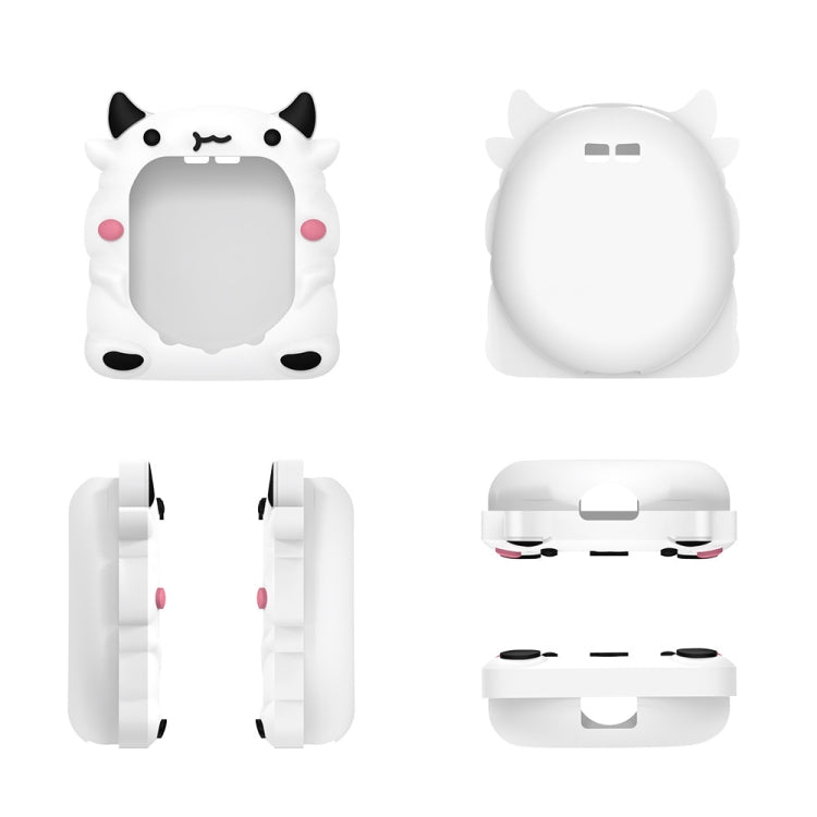 For Tamagotchi Uni (2023) Pet Game Console Silicone Protective Case, White Cow