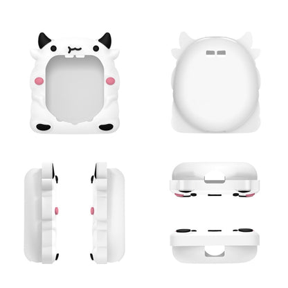 For Tamagotchi Uni (2023) Pet Game Console Silicone Protective Case, White Cow