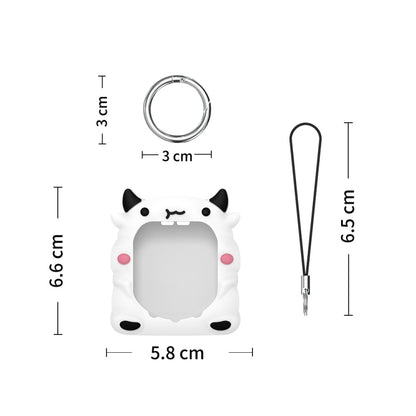 For Tamagotchi Uni (2023) Pet Game Console Silicone Protective Case, White Cow