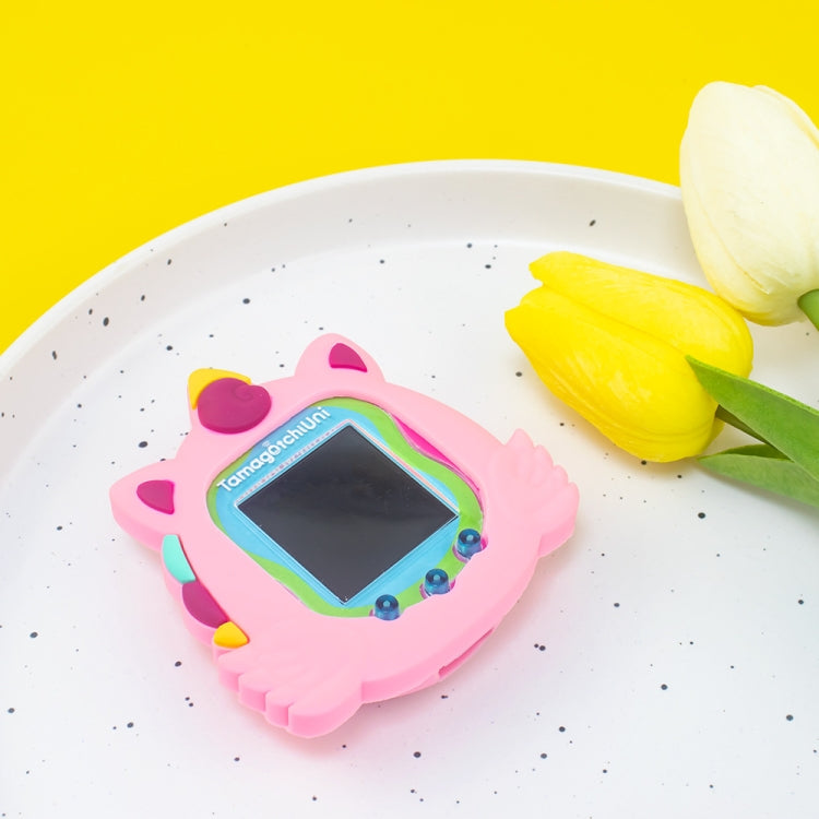 For Tamagotchi Uni (2023) Pet Game Console Silicone Protective Case, Pink Cartoon