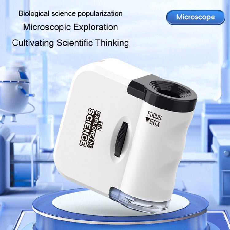 60x Portable Mini Microscope Pendant With LED Lights Outdoor Exploration Observation Fun Kids Toys