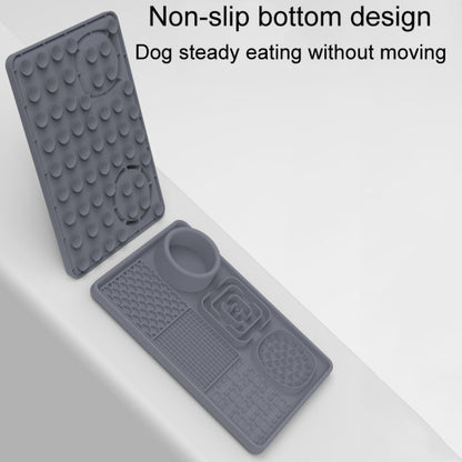 Pet Silicone Licking Dining Mat Rectangle 6 In 1 Dog Slow Feeding Pads With Scraper