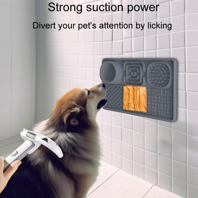 Pet Silicone Licking Dining Mat Rectangle 6 In 1 Dog Slow Feeding Pads With Scraper