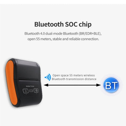 58mm Portable Logistics Takeaway Receipt Bluetooth Thermal Printer, US Plug, EU Plug, UK Plug
