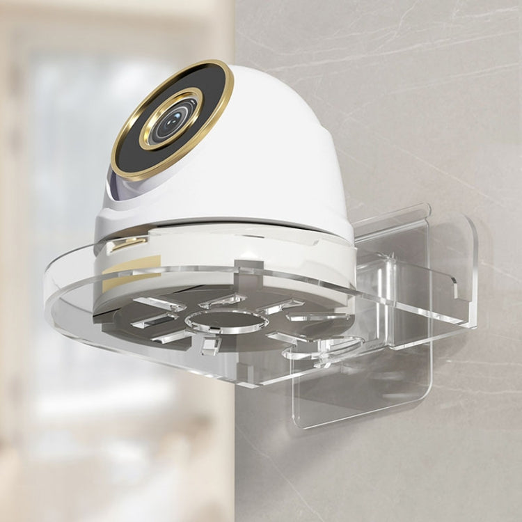 Traceless Wall Mounted Camera Bracket Home No-Punch Surveillance Rack Router Shelf, Transparent