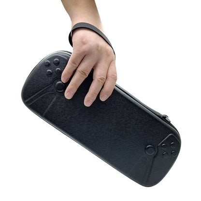 For Sony PlayStation Portal Hard Shell Case Portable Storage Bag, PU Cross Line, Oxford Cloth 1680D