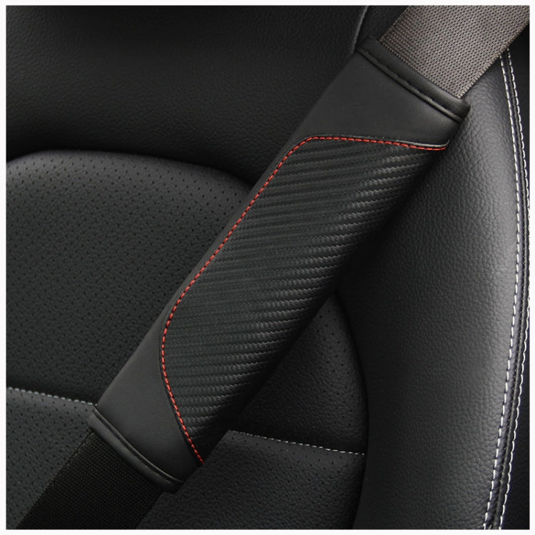 Car Seat Belt Cover Carbon Fiber Leather Auto Seat Shoulder Protection, Black, Red, Wine Red, Crown Black, Crown Red, Crown Wine Red