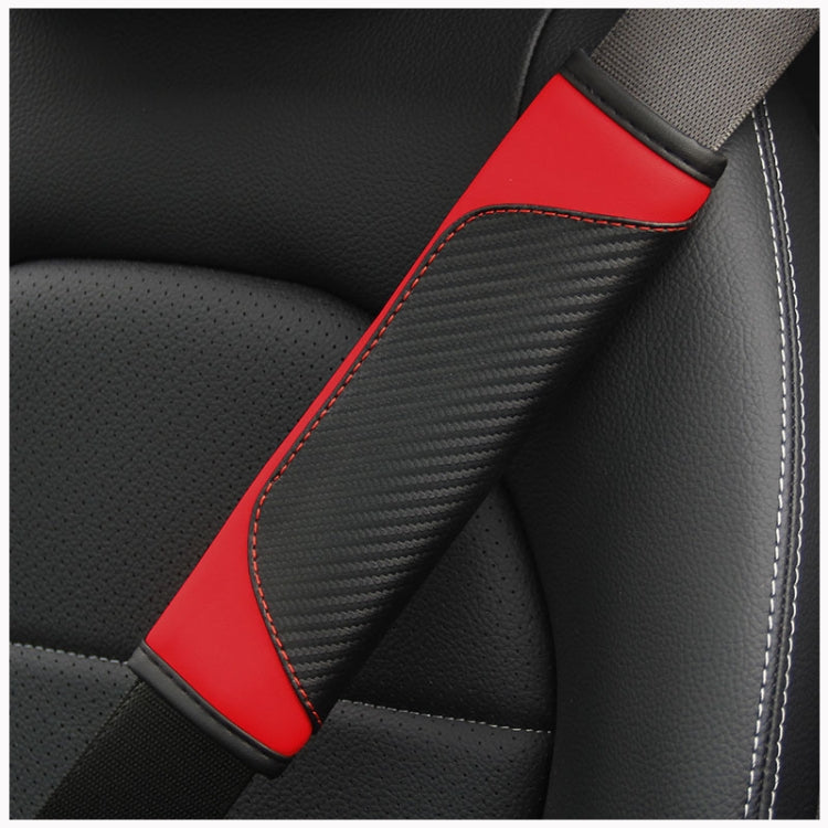 Car Seat Belt Cover Carbon Fiber Leather Auto Seat Shoulder Protection, Black, Red, Wine Red, Crown Black, Crown Red, Crown Wine Red